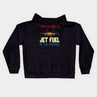 I Love The Smell of Jet Fuel in The Morning F-14 Fighter Jet Kids Hoodie